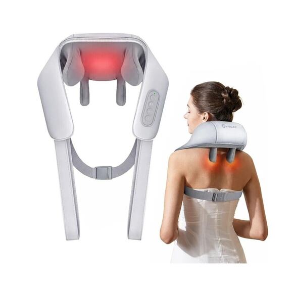 Neck Massager w/ Heat, Cordless, Deep Tissue 4D Expert Kneading Massage, Shiatsu - Picture 2 of 7